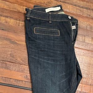 New! Pilcro High Rise, dark denim with zipper on legs. Size 31
